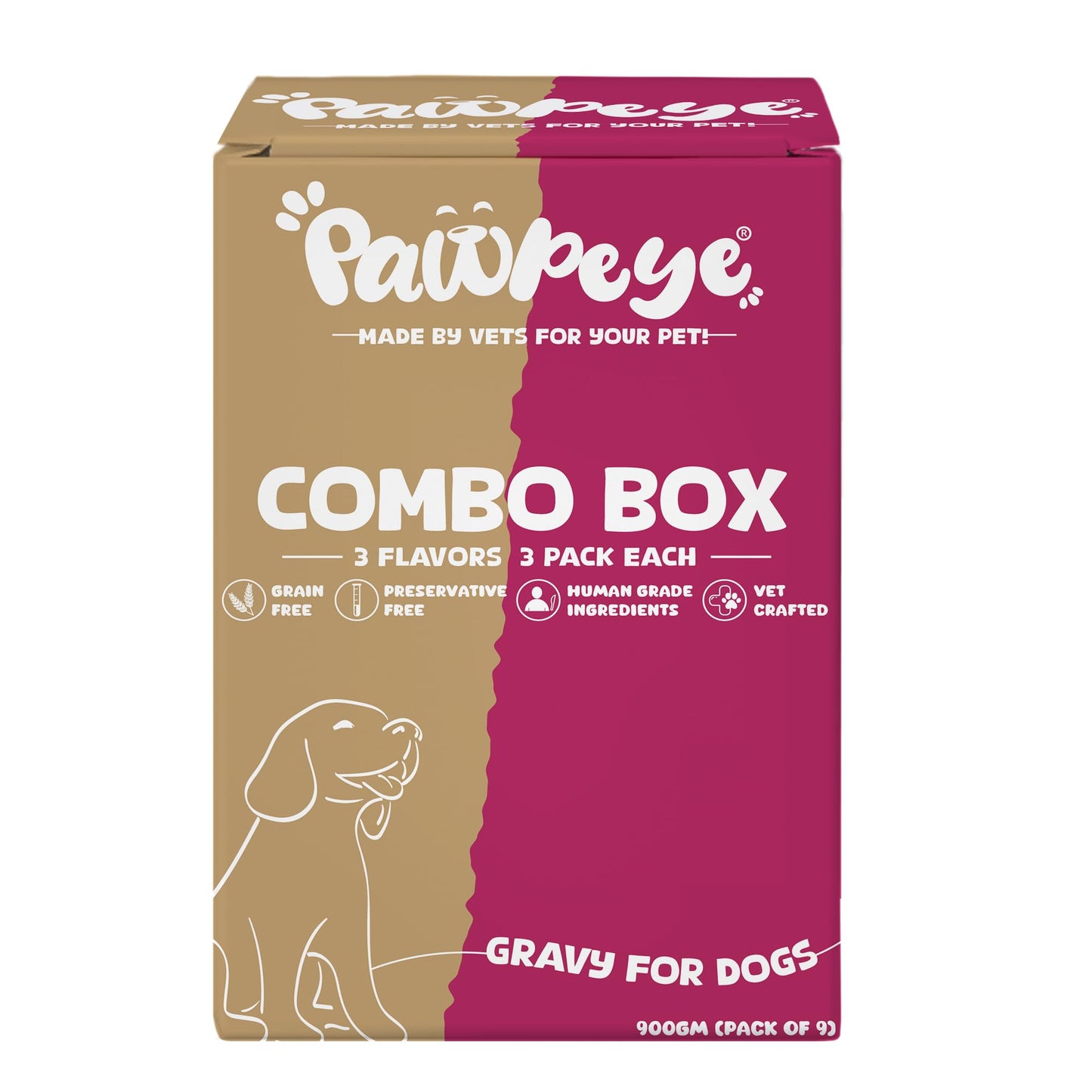 Pawpeye Wet Dog Food Combo Boxes (3 Flavours–Chicken, Lamb, Pineapple) | 100g Each | Premium Gravy Meal for Adult Dogs | Vet Formulated, Human-Grade, Grain-Free, Preservative-Free