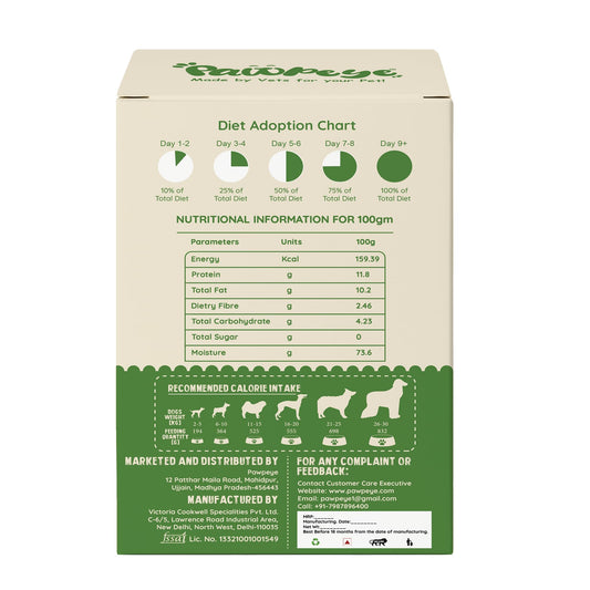 Pawpeye Wet Dog Food Weekly Box(Pack of 7)-Chicken & Broccoli Flavour | 100g each | for Adult Dogs & Puppies | Vet-Formulated, Human-Grade, Grain & Preservative-Free, 100% Natural