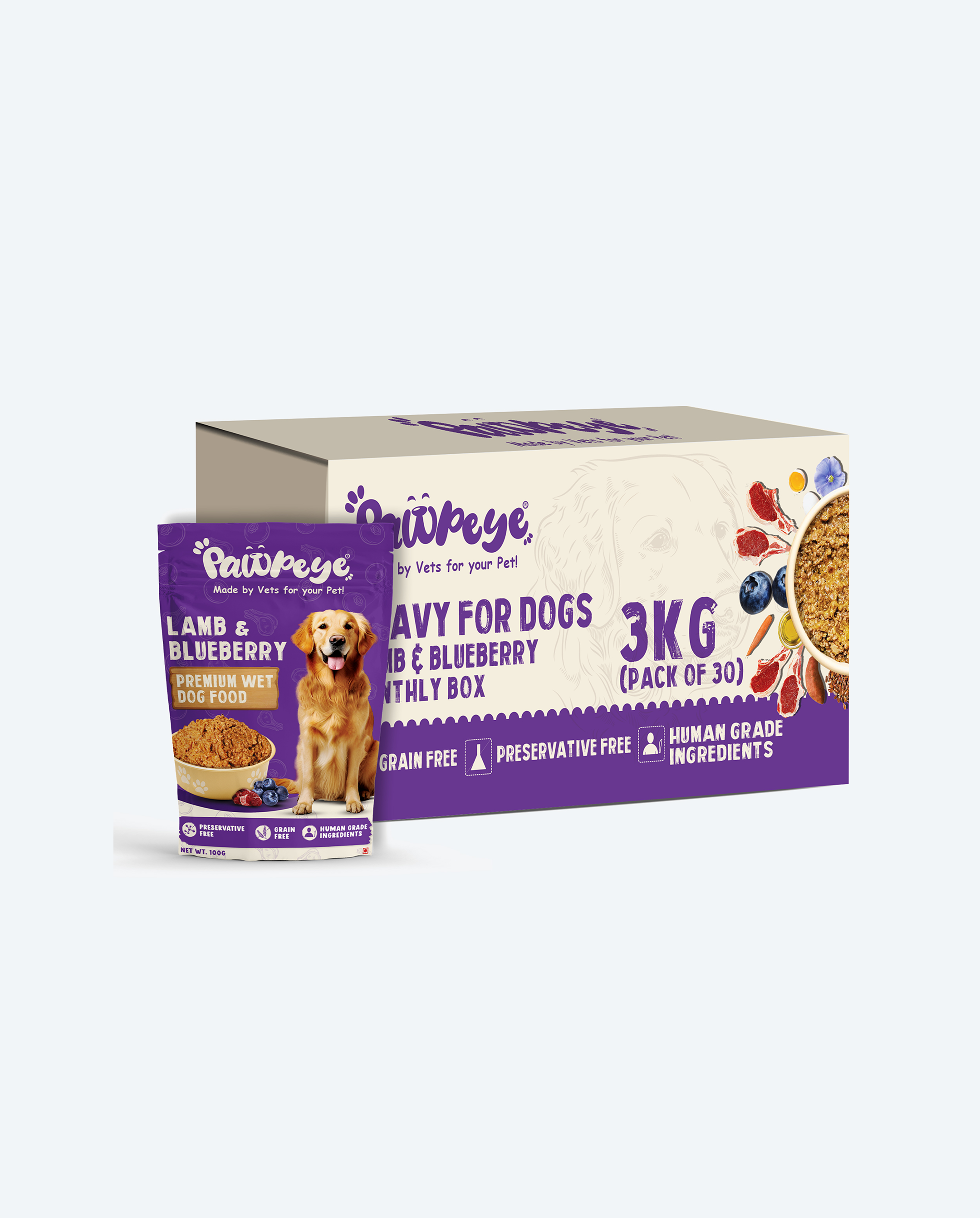 Monthly Lamb & Blueberry Pack of 30