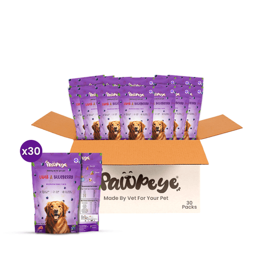 Pawpeye Gravy for Dogs - Lamb & Blueberry Flavour -Monthly Box (30 packs) - Premium Wet Food for Dog