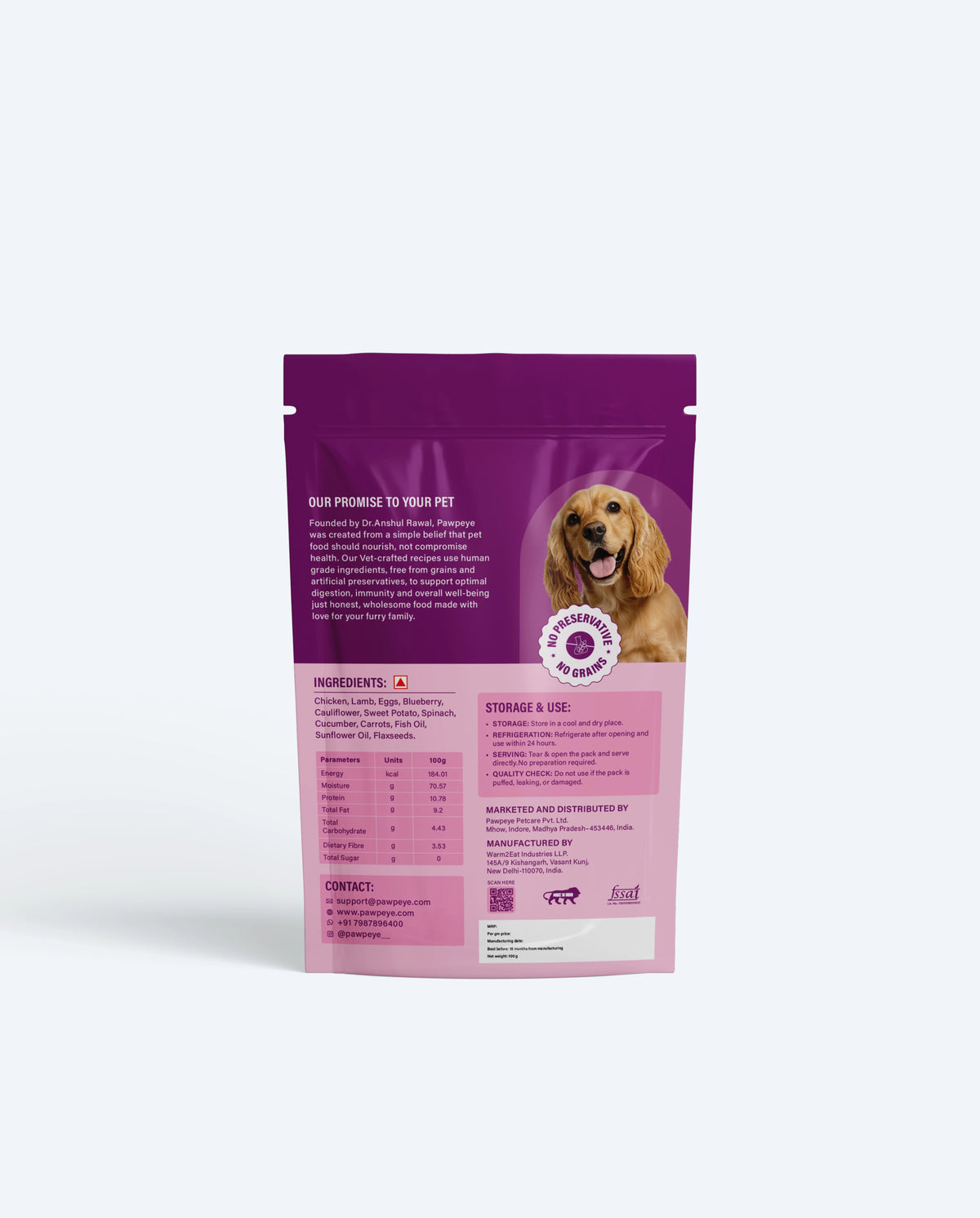 Lamb & Blueberry Wet Dog Food — Pack of 30